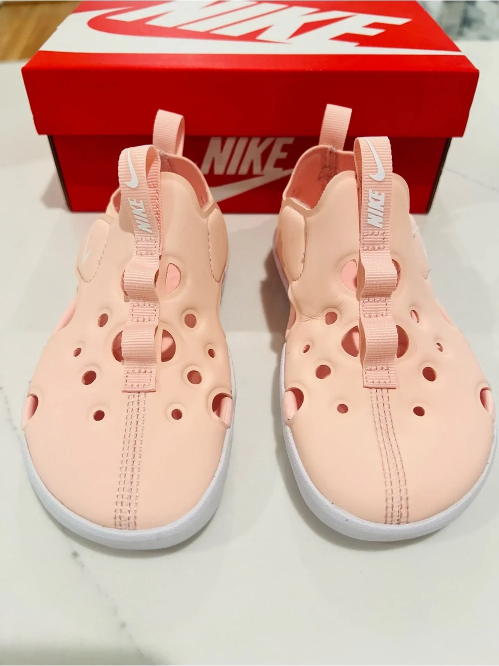 Nike Sunray protect 4 in echo pink/ white size 11C *new with box*